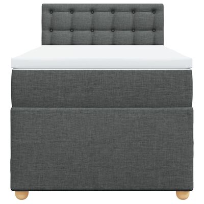 vidaXL Sommier à lattes de lit et matelas Gris foncé 90x190 cm Tissu