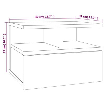 vidaXL Tables de chevet flottantes 2 pcs Chêne sonoma Bois ingénierie