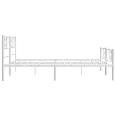 vidaXL Cadre de lit métal sans matelas et pied de lit blanc 183x213 cm