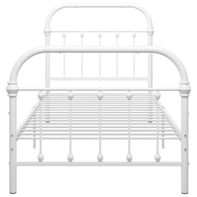 vidaXL Cadre de lit sans matelas blanc métal 100x200 cm