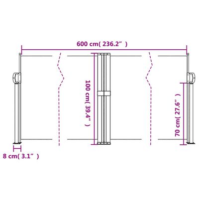 vidaXL Auvent latéral rétractable anthracite 100x600 cm