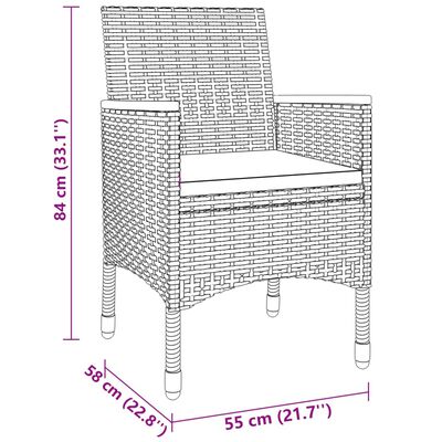 vidaXL Ensemble à Manger de jardin 9pcs résine tressée et verre trempé