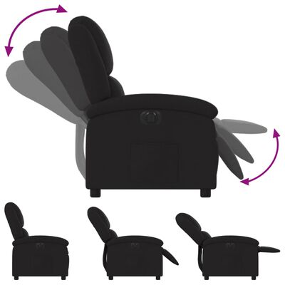 vidaXL Fauteuil inclinable électrique Noir Tissu