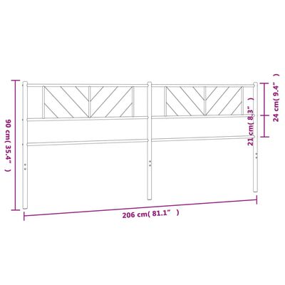 vidaXL Tête de lit métal blanc 200 cm