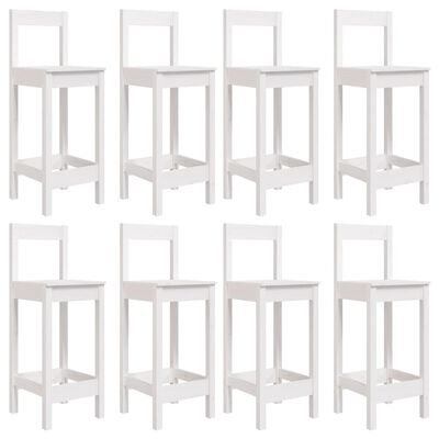 vidaXL Ensemble de bar de jardin 9 pcs blanc bois de pin massif