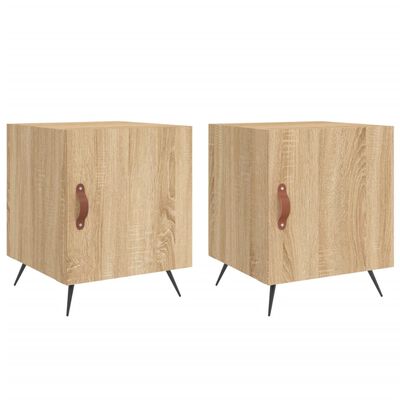 vidaXL Tables de chevet 2 pcs chêne sonoma 40x40x50 cm bois ingénierie