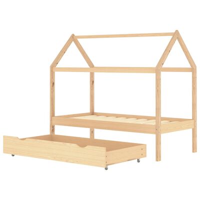 Lit cabane enfant 80x160cm bois de pin lit enfant maison d'enfant