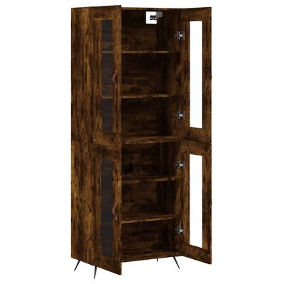 vidaXL Buffet haut Chêne fumé 69,5x34x180 cm Bois d'ingénierie