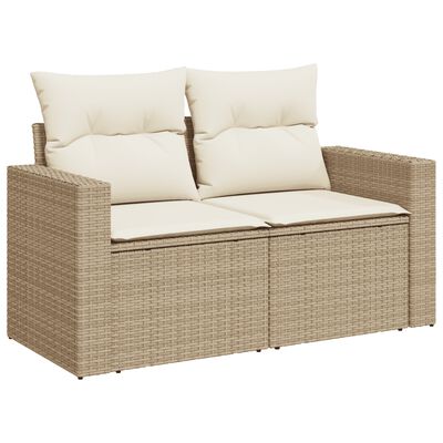 vidaXL Salon de jardin avec coussins 6 pcs beige résine tressée