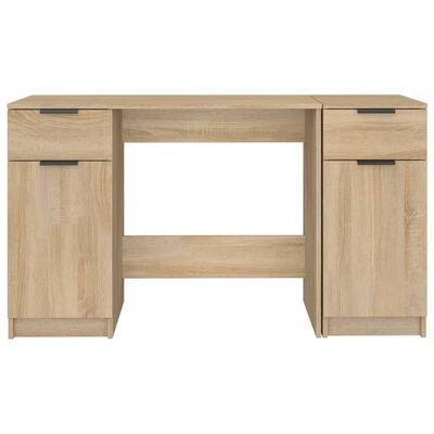 vidaXL Bureau avec armoire latérale Chêne sonoma Bois d'ingénierie