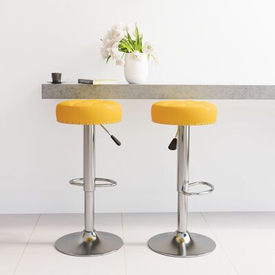 vidaXL Tabourets de bar lot de 2 jaune moutarde tissu