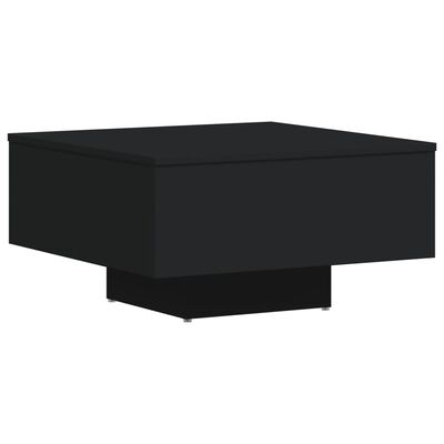 vidaXL Table basse noir 60x60x31,5 cm bois d'ingénierie