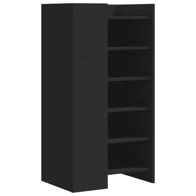 vidaXL Armoire à chaussures noir 52x37,5x100 cm bois d'ingénierie