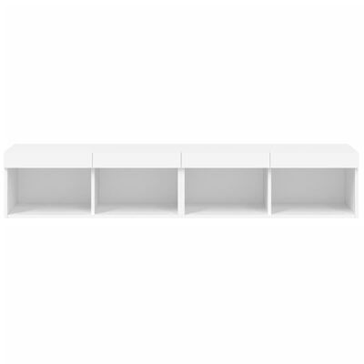 vidaXL Meubles TV avec lumières LED 2 pcs blanc 80x30x30 cm