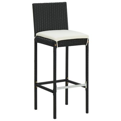 vidaXL Ensemble de bar de jardin avec coussins 5 pcs Noir