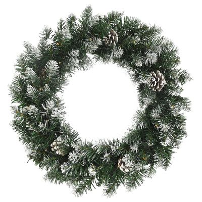 vidaXL Couronne de Noël avec lumières LED Vert 60 cm PVC