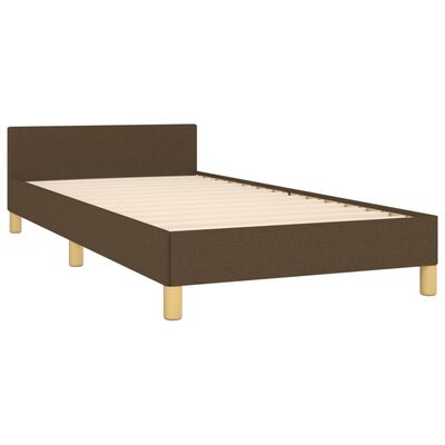 vidaXL Cadre de lit avec tête de lit marron foncé 80x200 cm Tissu