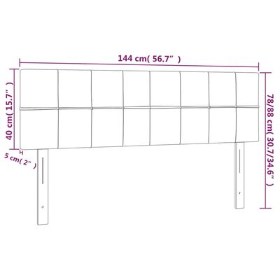 vidaXL Tête de lit à LED Gris clair 144x5x78/88 cm Velours