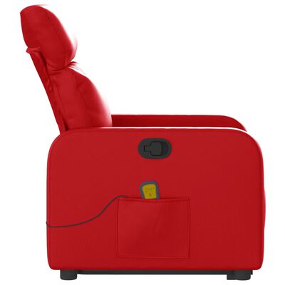 vidaXL Fauteuil inclinable de massage Rouge Similicuir