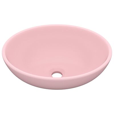 vidaXL Lavabo ovale de luxe Rose mat 40x33 cm Céramique