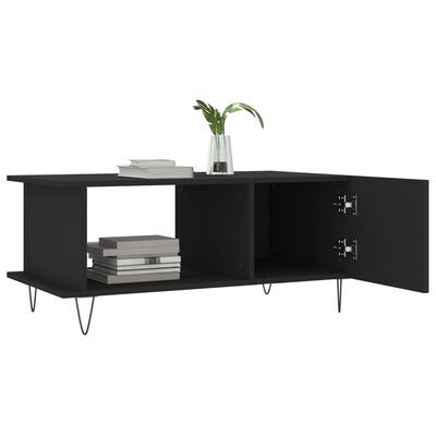 vidaXL Table basse noir 90x50x40 cm bois d'ingénierie