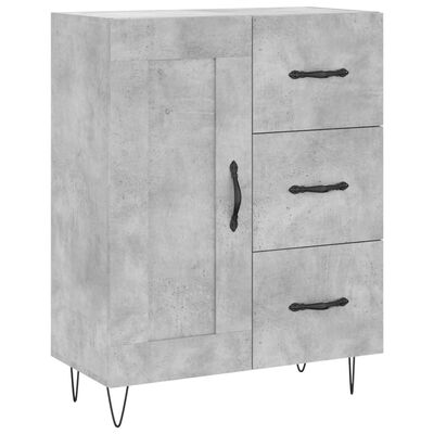 vidaXL Buffet gris béton 69,5x34x90 cm bois d'ingénierie