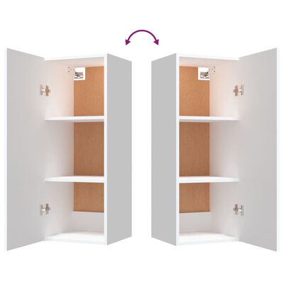 vidaXL Armoire murale suspendue Blanc 34,5x34x90 cm Bois d'ingénierie