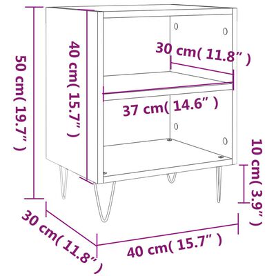 vidaXL Tables de chevet 2 pcs noir 40x30x50 cm bois d'ingénierie