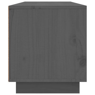 vidaXL Meuble TV Gris 140x35x40 cm Bois de pin massif