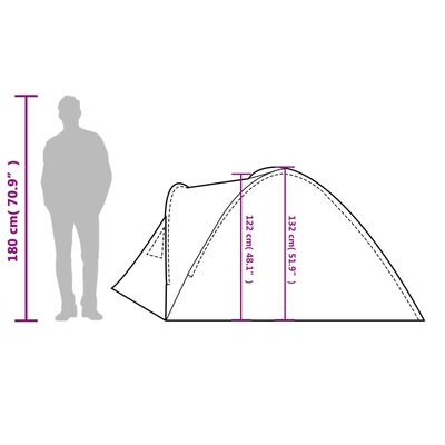 vidaXL Tente de camping à dôme 4 personnes vert imperméable