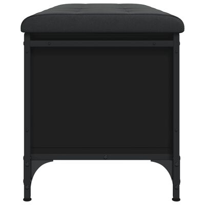 vidaXL Banc de rangement noir 102x42x45 cm bois d'ingénierie