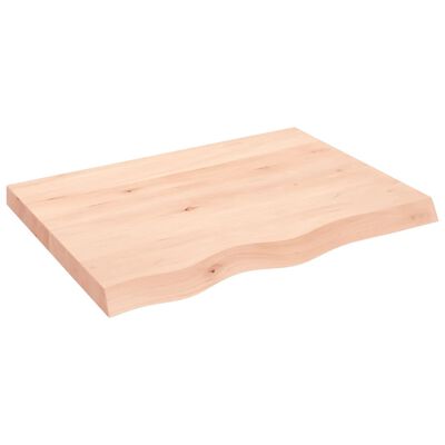 vidaXL Dessus de table 80x60x(2-6) cm bois de chêne massif non traité