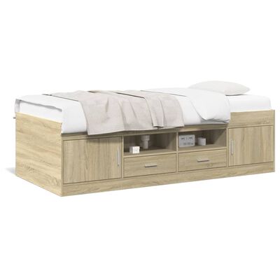 vidaXL Lit de jour avec tiroirs sans matelas chêne sonoma 90x190 cm