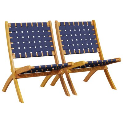 vidaXL Chaises de jardin pliantes lot de 2 bois d'acacia solide tissu