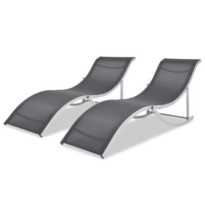 vidaXL Chaises longues pliantes lot de 2 Aluminium et Textilène