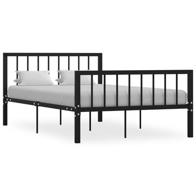 vidaXL Cadre de lit sans matelas noir métal 120x200 cm