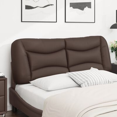 vidaXL Coussin de tête de lit marron 120 cm similicuir