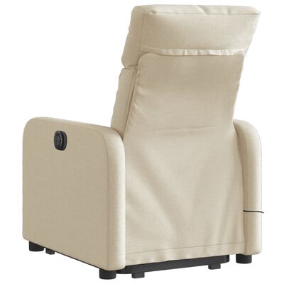 vidaXL Fauteuil inclinable de massage électrique Crème Tissu