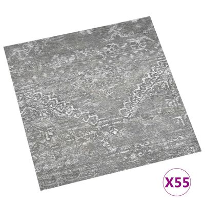 vidaXL Dalles de plancher autoadhésives 55 pcs PVC 5,11 m² gris béton