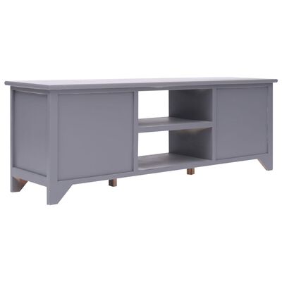 vidaXL Meuble TV Gris 115x30x40 cm Bois de Paulownia