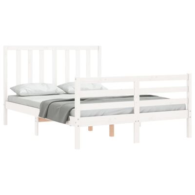 vidaXL Cadre de lit sans matelas blanc bois de pin massif