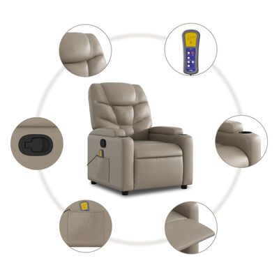 vidaXL Fauteuil inclinable de massage Cappuccino Similicuir