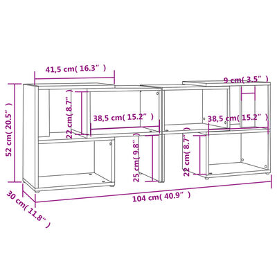 vidaXL Meuble TV Gris 104x30x52 cm Bois d'ingénierie