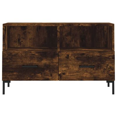 vidaXL Meuble TV Chêne fumé 80x36x50 cm Bois d'ingénierie