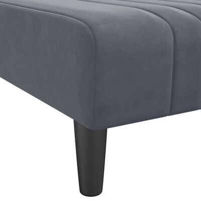 vidaXL Canapé-lit en forme de L gris 260x140x70 cm velours