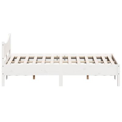 vidaXL Cadre de lit sans matelas blanc 140x200 cm bois de pin massif