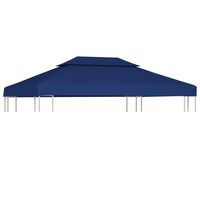 vidaXL Toile supérieure de belvédère 2 niveaux 310 g/m² 4x3 m Bleu