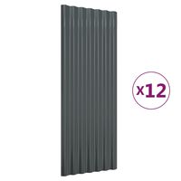 vidaXL Panneaux de toiture 12 pcs Acier Anthracite 100x36 cm