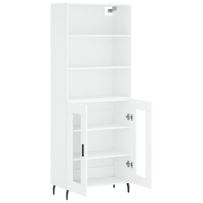 vidaXL Buffet haut Blanc 69,5x34x180 cm Bois d'ingénierie