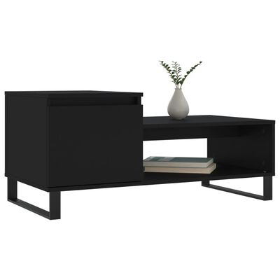 vidaXL Table basse Noir 100x50x45 cm Bois d'ingénierie